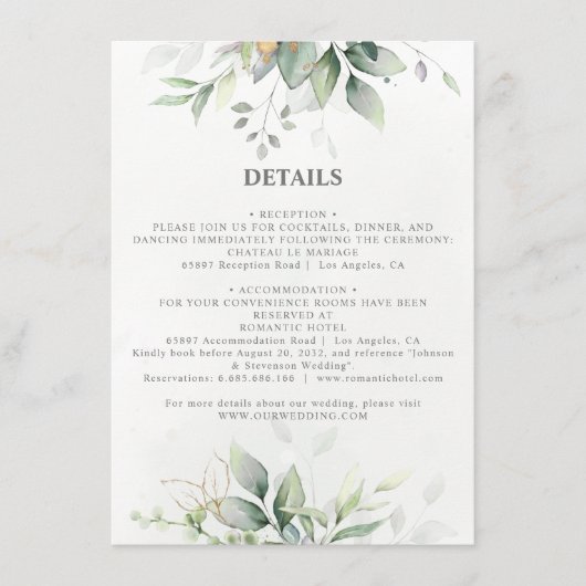 Goldene Hochzeit mit goldenem Blätterdach Begleitkarte (Vorderseite)