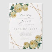 Goldene Hochzeit mit goldenem Glitzer Pergament Einladungen (Vorderseite)