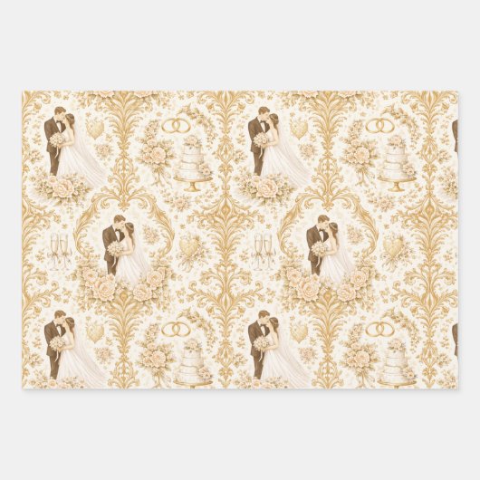 Goldene Hochzeit Muster Geschenkpapier Set (Vorderseite)
