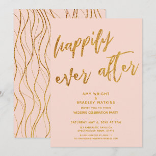 Goldene Hochzeit nach dem Märchen Schluss Blush Ho Einladung