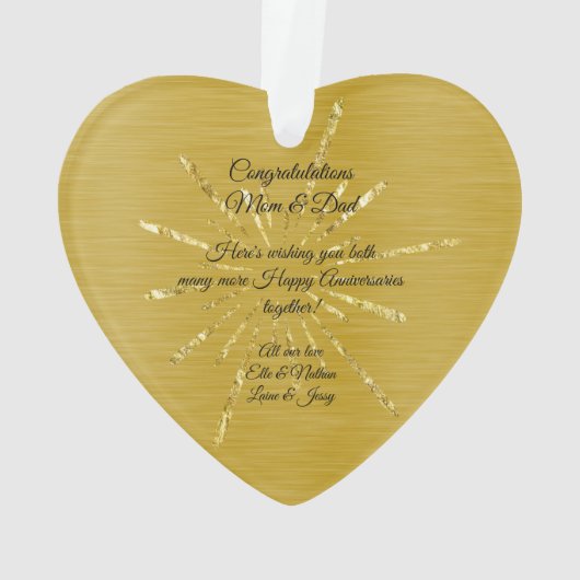 Goldene Hochzeit Ornament (Rückseite)