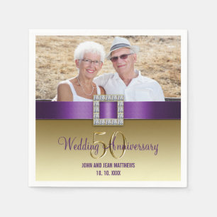 Goldene Hochzeit Papier Servietten 50.