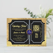 Goldene Hochzeit Party qr Code Einladung (Stehend Vorderseite)