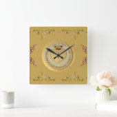 Goldene Hochzeit Quadratische Wanduhr (Zuhause)