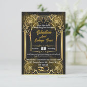 Goldene Hochzeit RSVP Karte (Stehend Vorderseite)