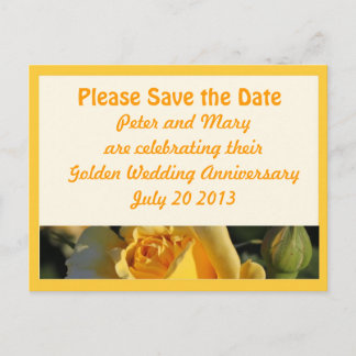 Goldene Hochzeit Save the Date Ankündigungspostkarte