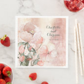 Goldene Hochzeit von Pfirsichpfirsichen und Rose Serviette (Beispiel)