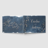 Goldene Hochzeit von Watercolor Indigo Gästebuch (Voll)