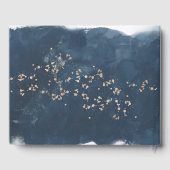 Goldene Hochzeit von Watercolor Indigo Gästebuch (Rückseite)