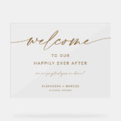 Goldene Hochzeit Willkommen | Wir sind so froh, da Acrylschild (Vorderseite)