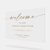 Goldene Hochzeit Willkommen | Wir sind so froh, da Acrylschild (Winkel)