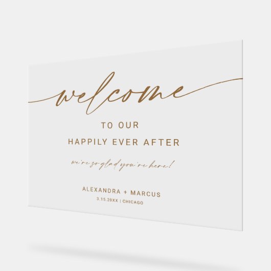 Goldene Hochzeit Willkommen | Wir sind so froh, da Acrylschild (Winkel)