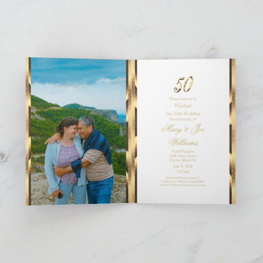 Goldene Hochzeit zum 50. Jahrestag Einladung (Innenseite)