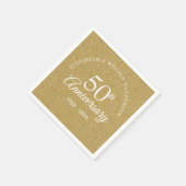 Goldene Hochzeit zum 50. Jubiläum Gold Confetti Serviette (Ecke)