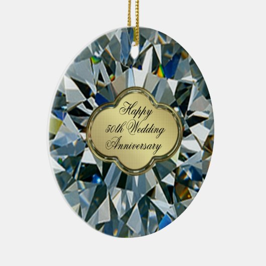 Goldene Hochzeit zum Jubiläum Keramikornament (Rechts)