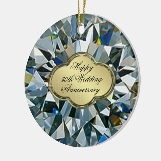 Goldene Hochzeit zum Jubiläum Keramikornament (Links)