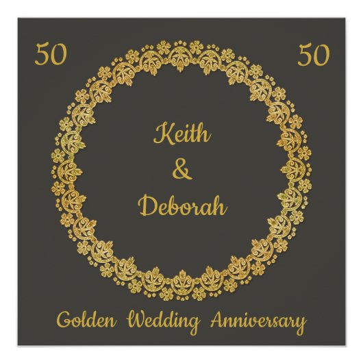 Goldene Hochzeit zum Jubiläum Poster (Vorderseite)