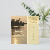 Goldene Hochzeit zum Sonnenschein Einladung (Stehend Vorderseite)