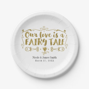 Goldene Hochzeitfeier UNSERE LIEBE IST EIN MÄRCHEN Pappteller