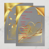 Goldene Hochzeitsdetails Karte | Bearbeitbare Info (Vorne/Hinten)