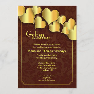 goldene Hochzeitseinladung Einladung