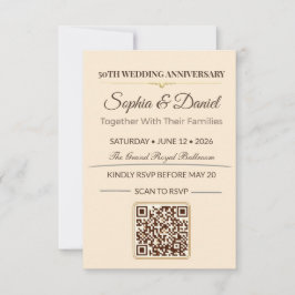 Goldene Hochzeitseinladung | Elegante Liebesgala RSVP Karte