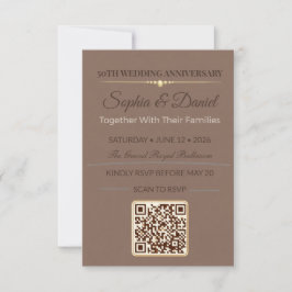 Goldene Hochzeitseinladung | Elegante Liebesgala RSVP Karte