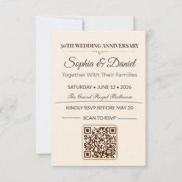 Goldene Hochzeitseinladung | Elegante Liebesgala RSVP Karte