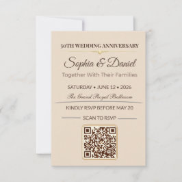 Goldene Hochzeitseinladung | Elegante Liebesgala RSVP Karte