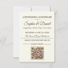 Goldene Hochzeitseinladung | Elegante Liebesgala RSVP Karte