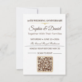 Goldene Hochzeitseinladung | Elegante Liebesgala RSVP Karte