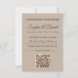 Goldene Hochzeitseinladung | Elegante Liebesgala RSVP Karte