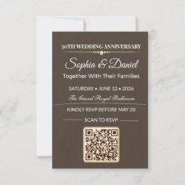 Goldene Hochzeitseinladung | Elegante Liebesgala RSVP Karte