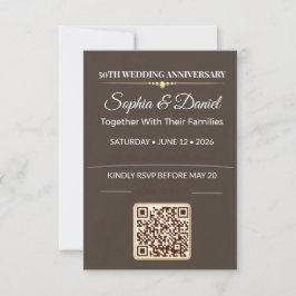 Goldene Hochzeitseinladung | Elegante Liebesgala RSVP Karte