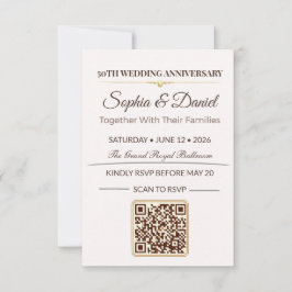 Goldene Hochzeitseinladung | Elegante Liebesgala RSVP Karte