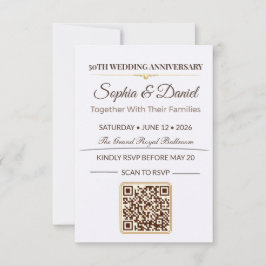 Goldene Hochzeitseinladung | Elegante Liebesgala RSVP Karte