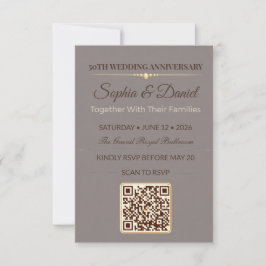 Goldene Hochzeitseinladung | Elegante Liebesgala RSVP Karte