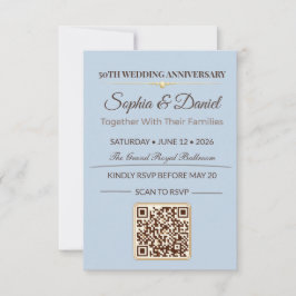 Goldene Hochzeitseinladung | Elegante Liebesgala RSVP Karte