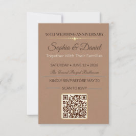 Goldene Hochzeitseinladung | Elegante Liebesgala RSVP Karte