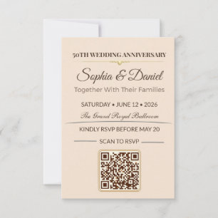 Goldene Hochzeitseinladung Elegante Liebesgala RSVP Karte