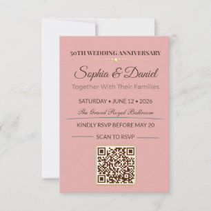 Goldene Hochzeitseinladung   Elegante Liebesgala RSVP Karte