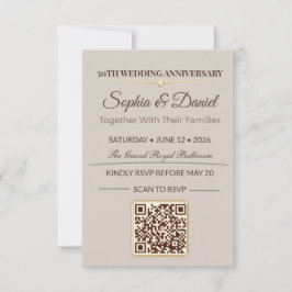 Goldene Hochzeitseinladung | Elegante Liebesgala RSVP Karte