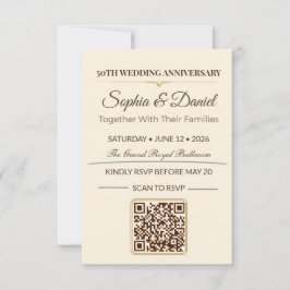 Goldene Hochzeitseinladung | Elegante Liebesgala RSVP Karte