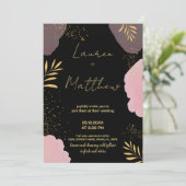 Goldene Hochzeitseinladungen Einladung (Stehend Vorderseite)