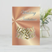 Goldene Hochzeitsglocken Einladung (Stehend Vorderseite)