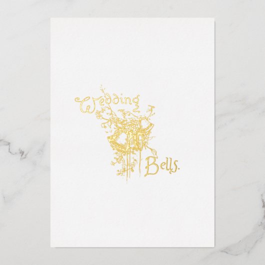 Goldene Hochzeitsglocken Einladung (Vorderseite)