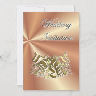 Goldene Hochzeitsglocken Hochzeits-Einladung Einladung