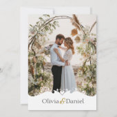 Goldene Hochzeitskarte mit Foto Einladung (Rückseite)