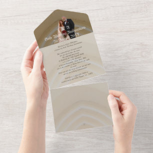 Goldene Hochzeitspaar-Foto  All In One Einladung