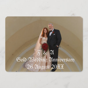 Goldene Hochzeitspaar-Foto Einladung
